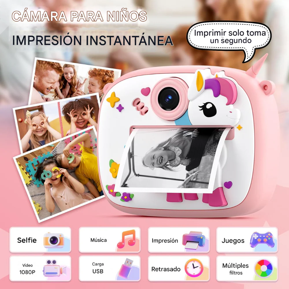 CÁMARA INSTANTÁNEA NIÑOS IMPRESIÓN TÉRMICA VIDEOS FOTOS M300 - Image 6