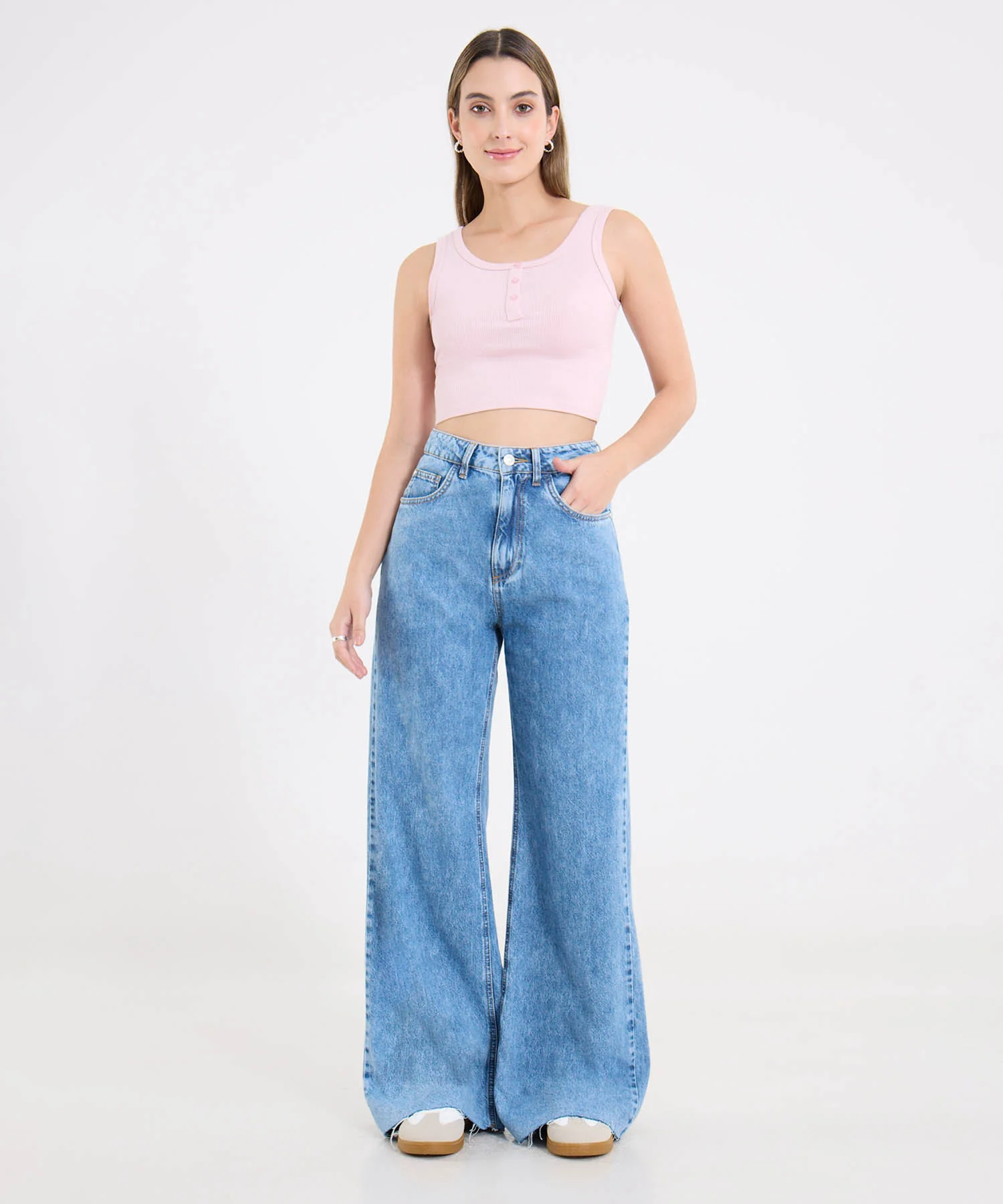 CAMISETA CROP TOP MANGA SISA 40092692 - Image 3