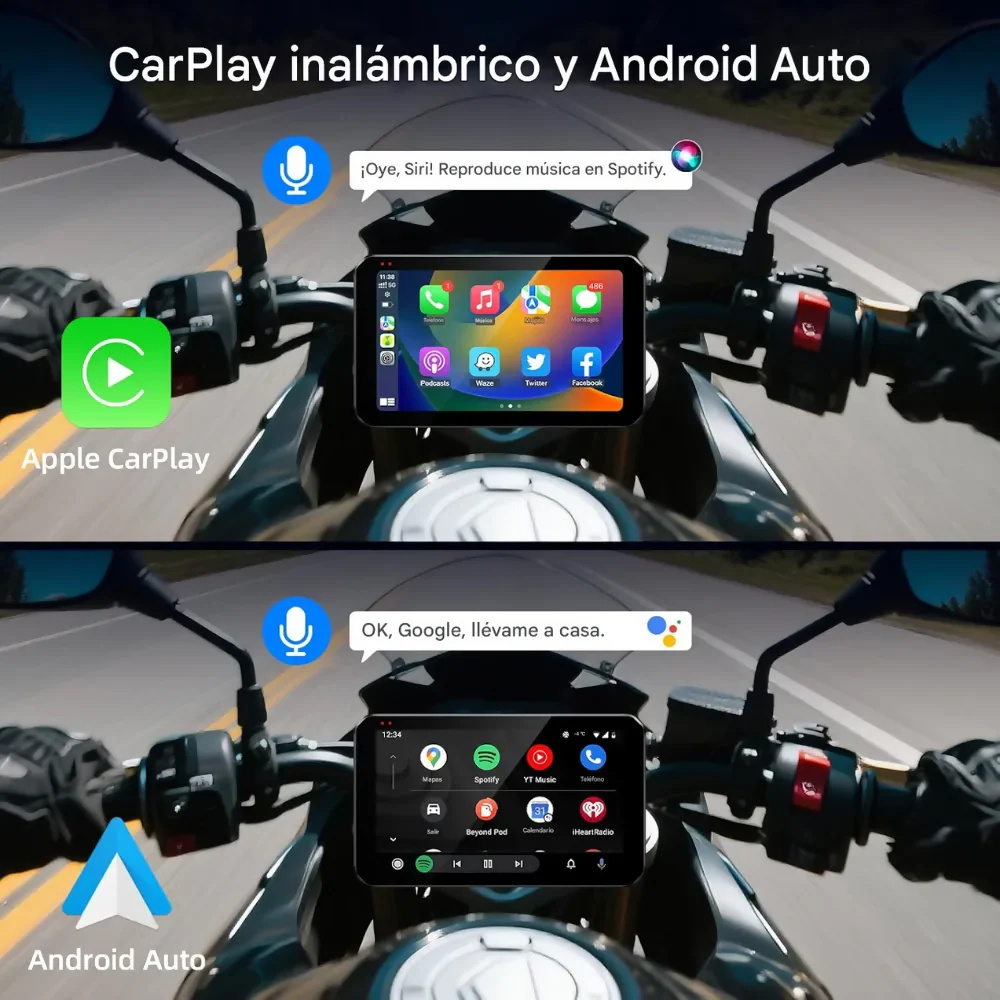 CARPLAY MOTOS USB DVR CÁMARAS 2K SENSOR PRESIÓN LLANTAS WIFI - Image 3