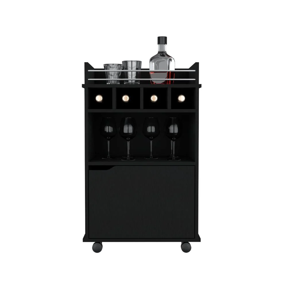 CARRO BAR VERA, WENGUE,  CON ROCACHINAS PARA FACIL DESPLAZAMIENTO ZF