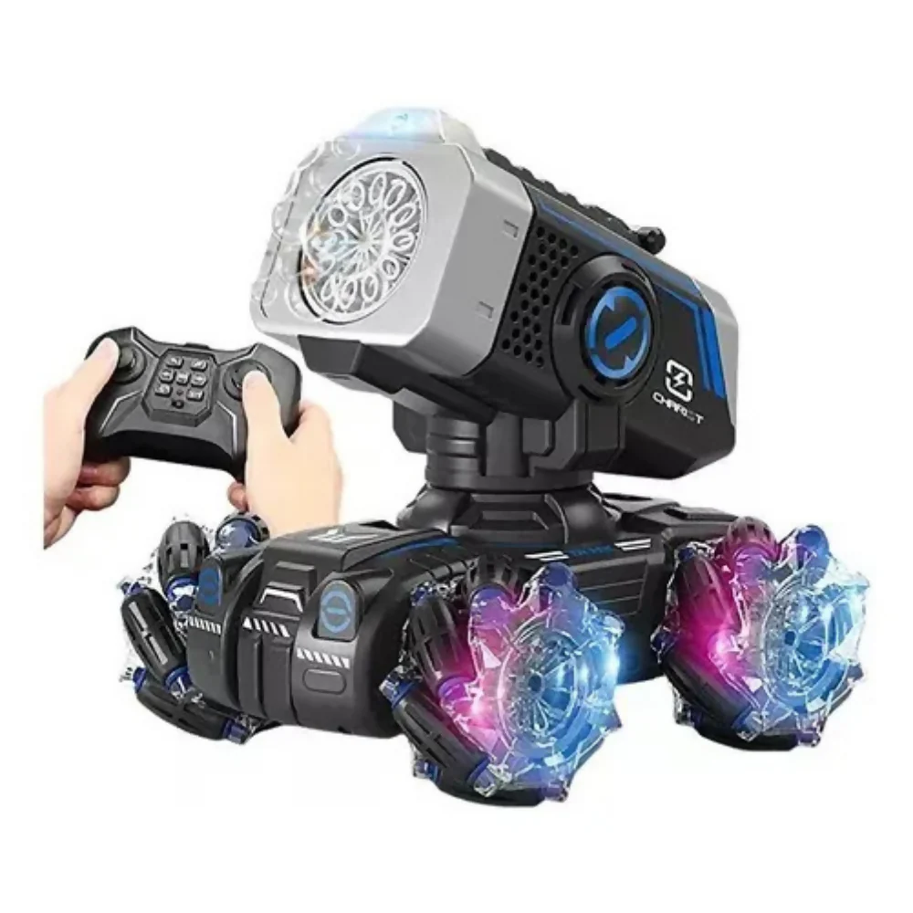 CARRO CONTROL REMOTO 360 CAÑÓN LANZA BURBUJAS CON LUZ NEGRO - Image 3
