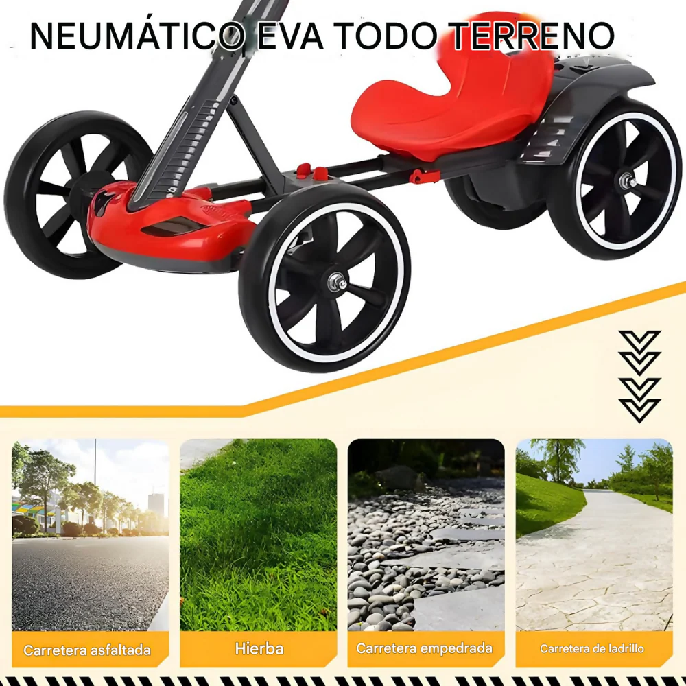 CARRO GO KART ELÉCTRICO PLEGABLE NIÑOS AJUSTABLE VELOCIDAD 8 - Image 3