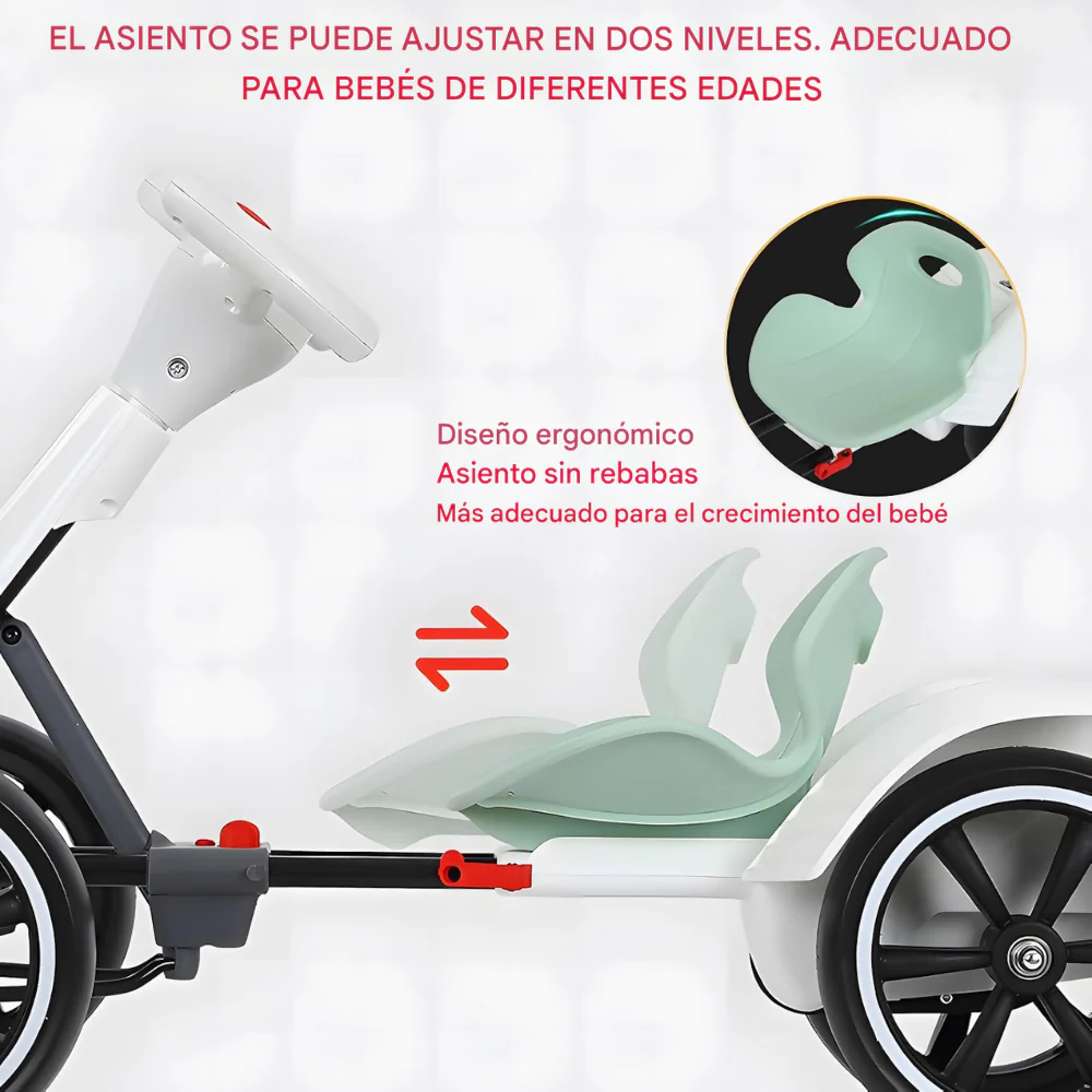 CARRO GO KART ELÉCTRICO PLEGABLE NIÑOS AJUSTABLE VELOCIDAD 8 - Image 4
