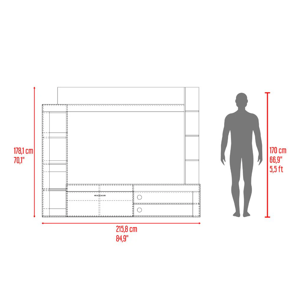 CENTRO DE ENTRETENIMIENTO SENSI, FRESNO EUROPEO Y WENGUE, TIENE CAPACIDAD PARA TV HASTA DE 75" - Image 7