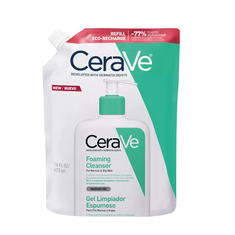 CERAVE LIMPIADOR GEL ESPUMOSO PARA EL ROSTRO REFILL X 473ML