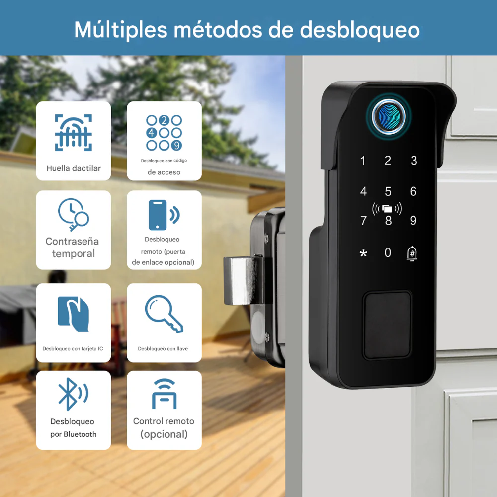 CERRADURA INTELIGENTE WIFI TUYA SMART HUELLA EXTERIORES IP65 - Image 7