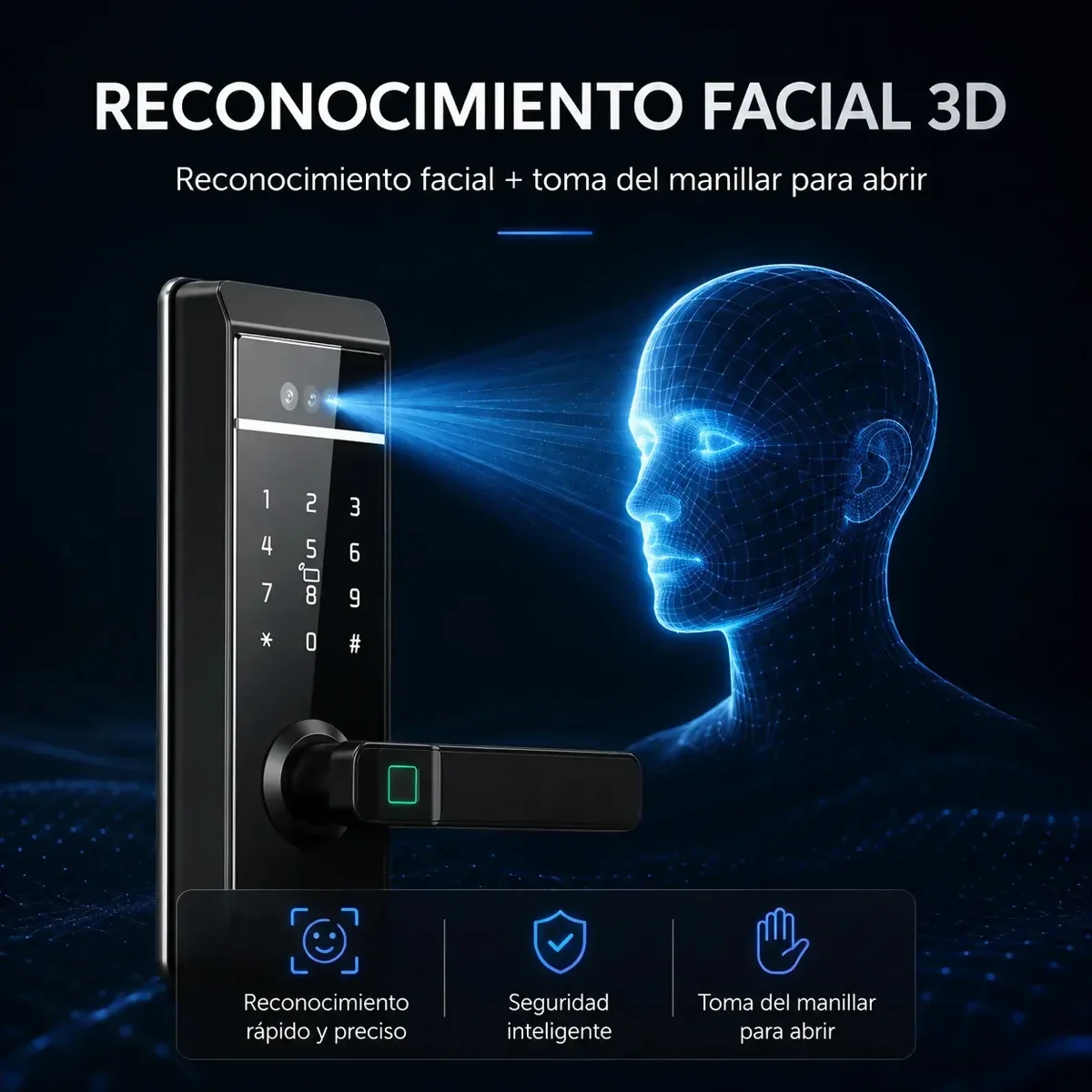 CERRADURA WIFI INTELIGENTE FACIAL HUELLA CHIP DIGITAL LLAVE - Image 4