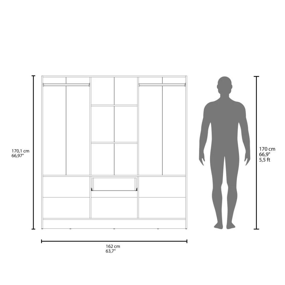 CLOSET ADIRA, BLANCO, CON SIETE PUERTAS ABATIBLES Y UN CAJON ZF - Image 8
