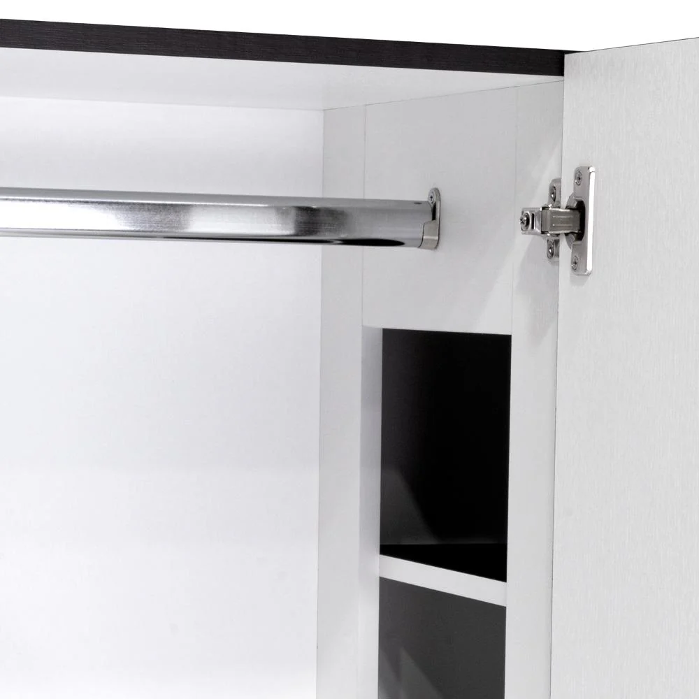 CLOSET ADIRA, WENGUE Y BLANCO, CON DOS TUBOS CROMADOS Y SEIS PUERTAS BATIENTES ZF - Image 11