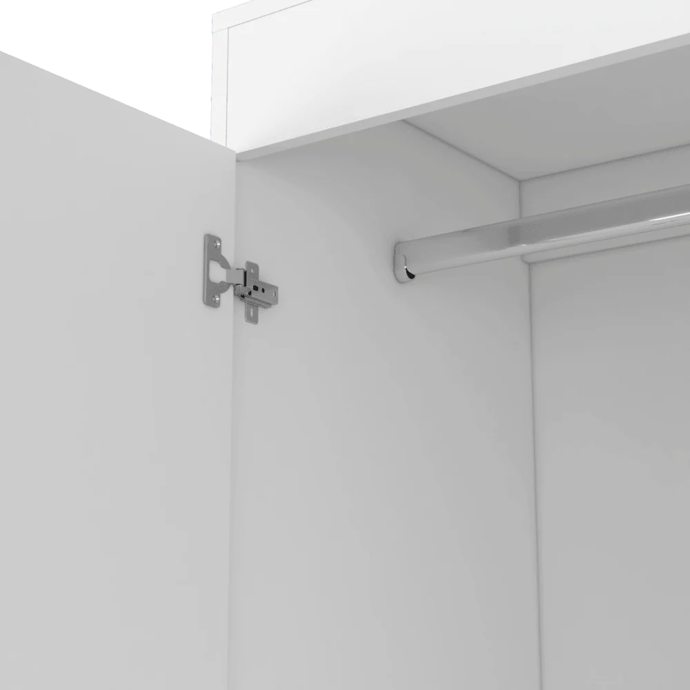 CLOSET AGATA, BLANCO, CON DOS CAJONES Y TUBO CROMADO PARA COLGAR ROPA ZF - Image 9