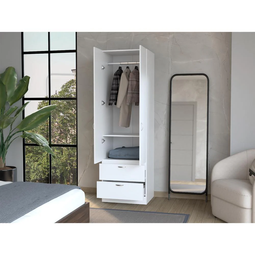 CLOSET AGATA, BLANCO, CON DOS PUERTAS Y DOS CAJONES ZF - Image 3