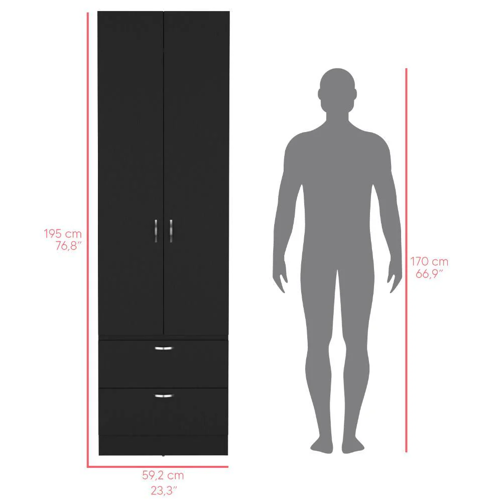 CLOSET AGATA, WENGUE, CON DOS PUERTAS Y DOS CAJONES ZF - Image 8