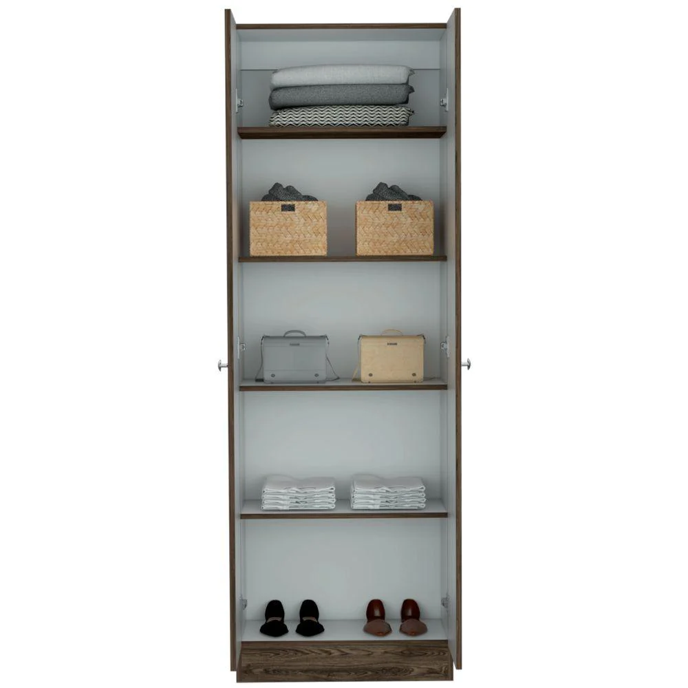 CLOSET AINARA, CHOCOLATE Y BLANCO, CON CINCO ENTREPAÑOS - Image 2