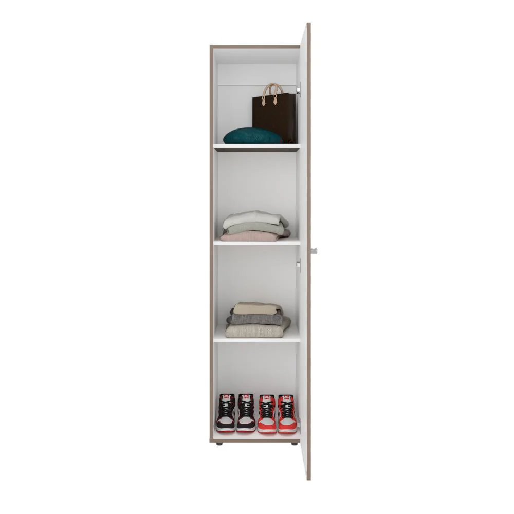 Closet Alma, Bardolino Y Blanco, Con espejo, Una puerta abatible y variedad de entrepaños  ZF - Image 4