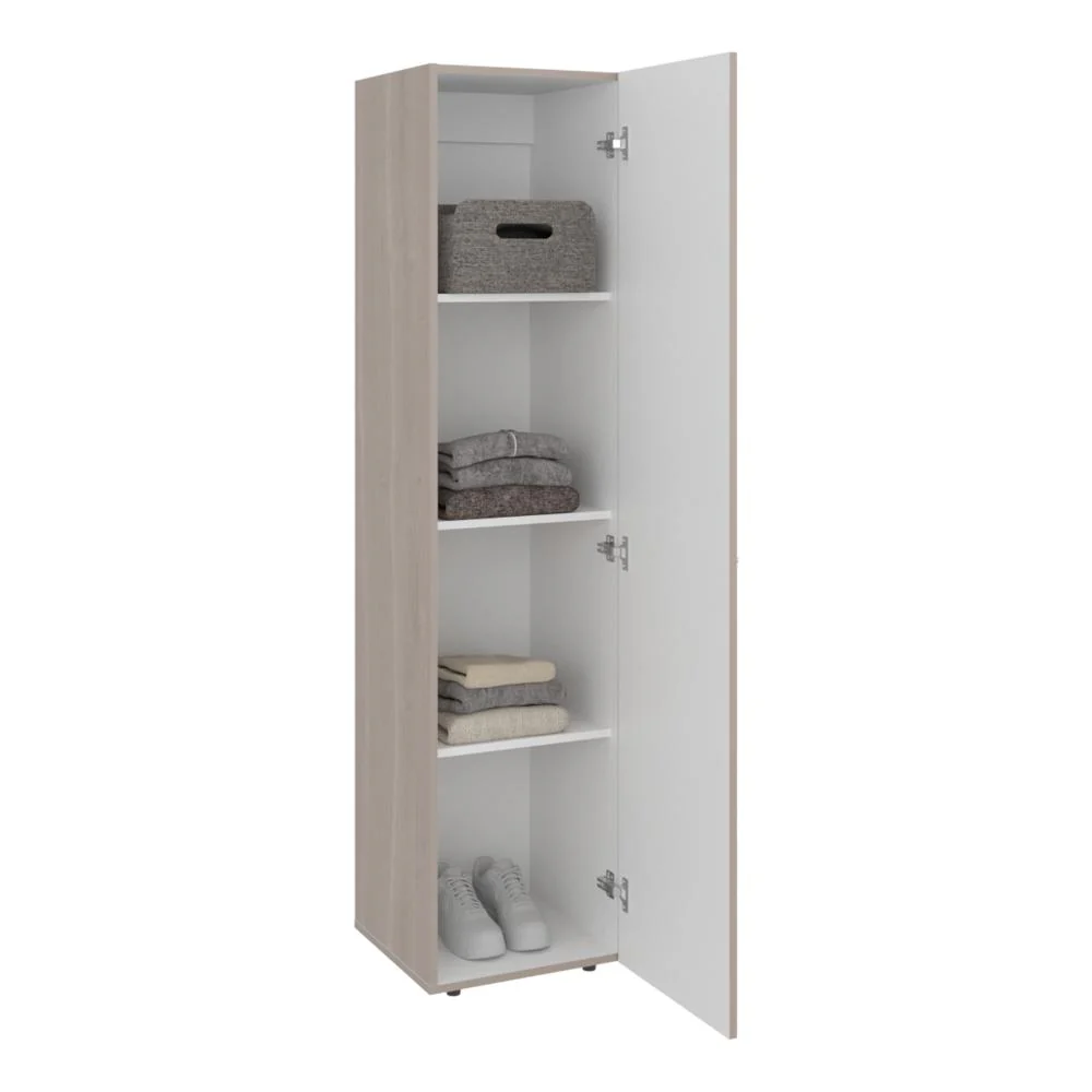 Closet Alma, Bardolino Y Blanco, Una puerta abatible y entrepaños para guardar ropa ZF - Image 5