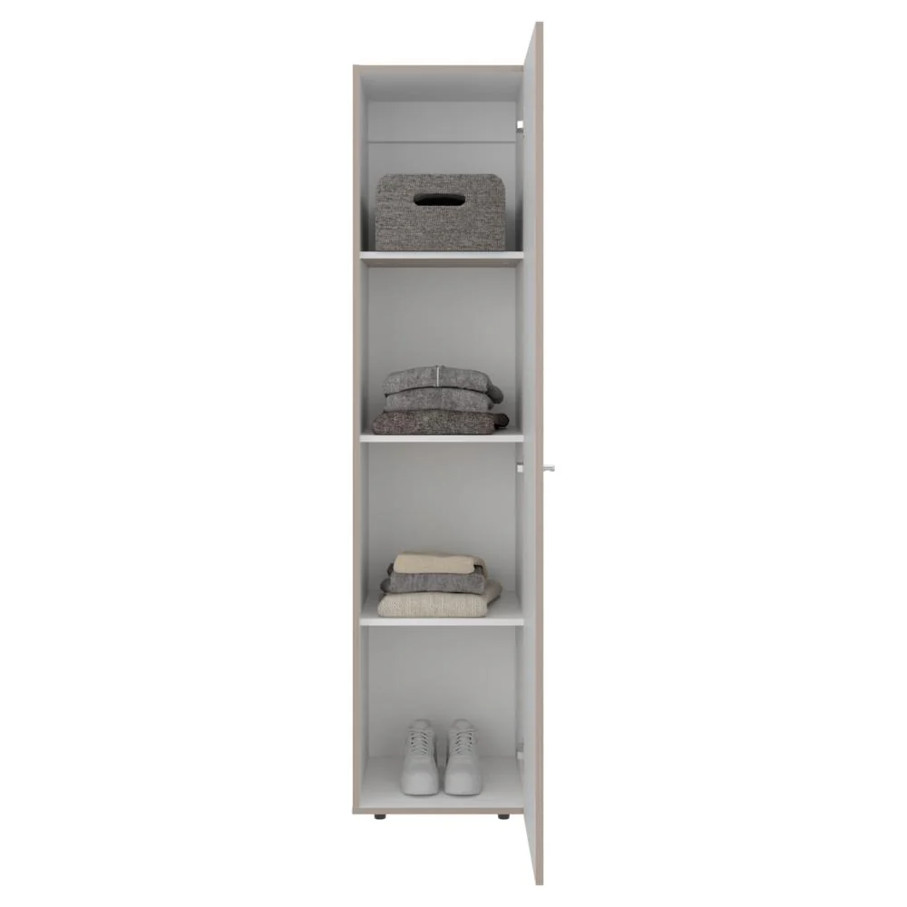 Closet Alma, Bardolino Y Blanco, Una puerta abatible y entrepaños para guardar ropa ZF - Image 6