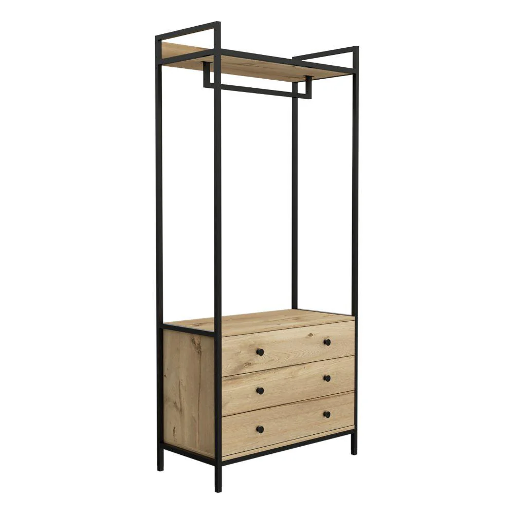 CLOSET ALMA, CAFÉ CLARO, CON 3 CAJONES INFERIORES   ZF - Image 5