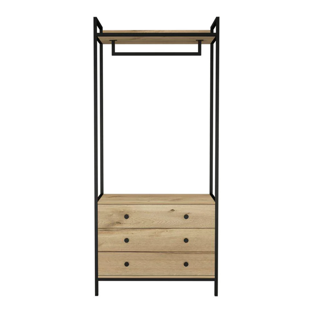 CLOSET ALMA, CAFÉ CLARO, CON 3 CAJONES INFERIORES   ZF - Image 6