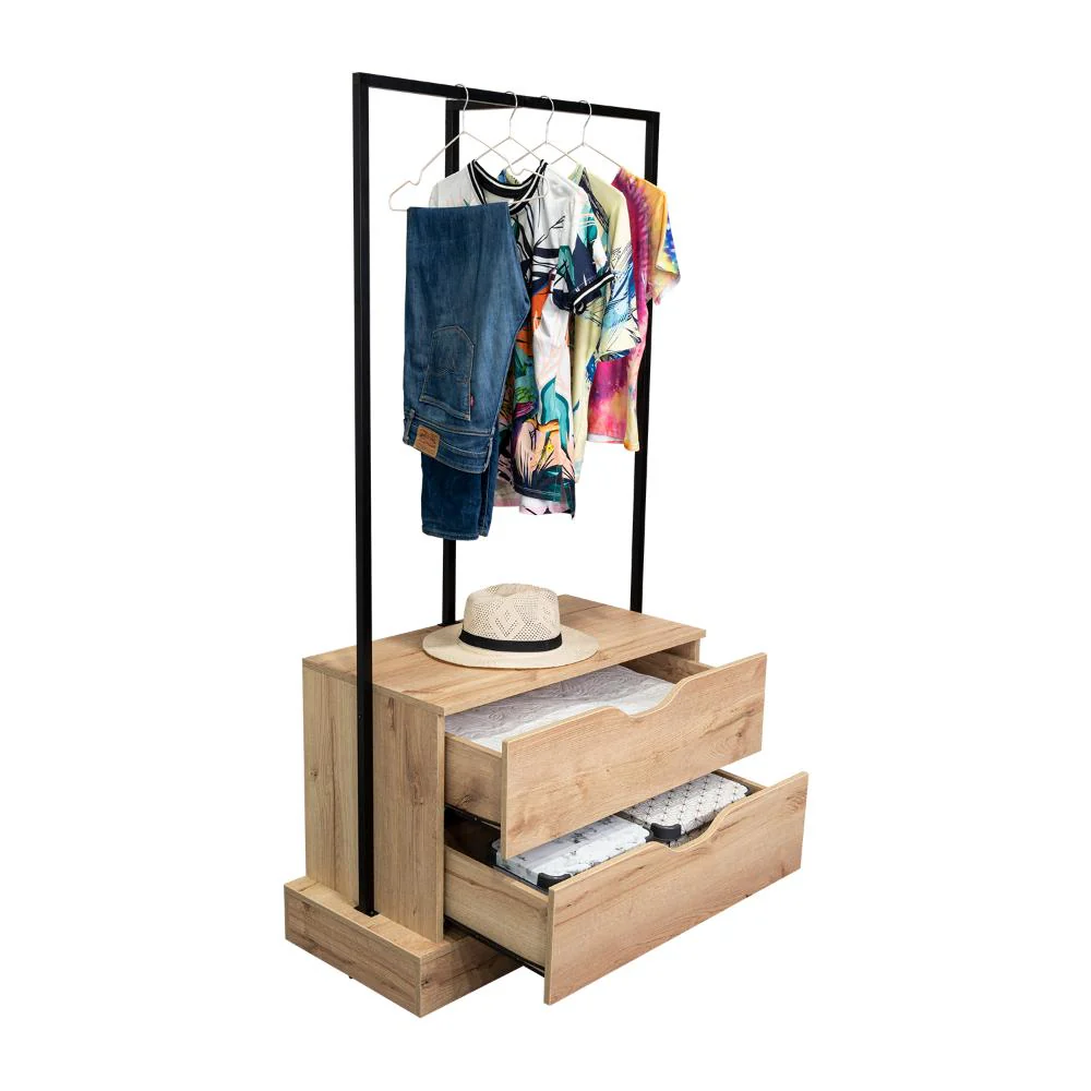 CLOSET ALMA, CAFÉ CLARO, CON DOS CAJONES Y DISEÑO MODERNO - Image 2