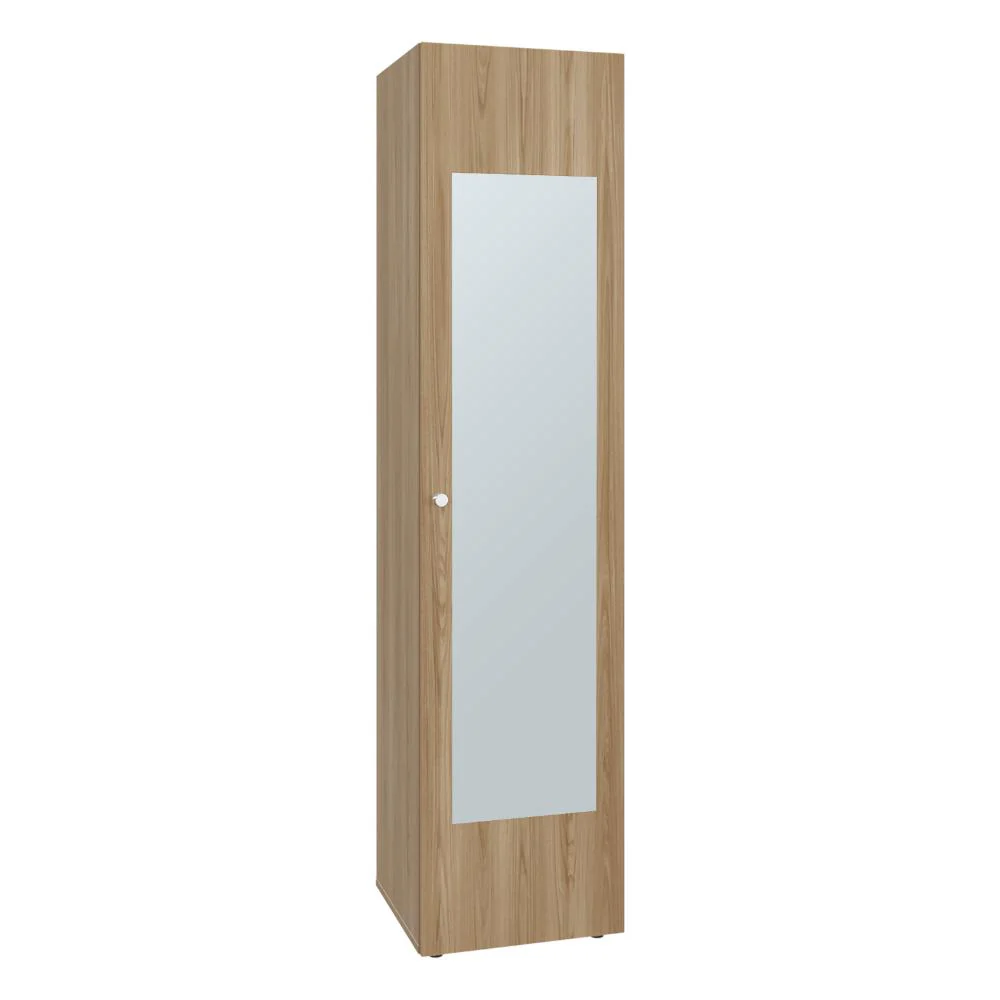 Closet Alma, Fresno Europeo Y Blanco, Con Espejo, una puerta abatible variedad de entrepaños ZF
