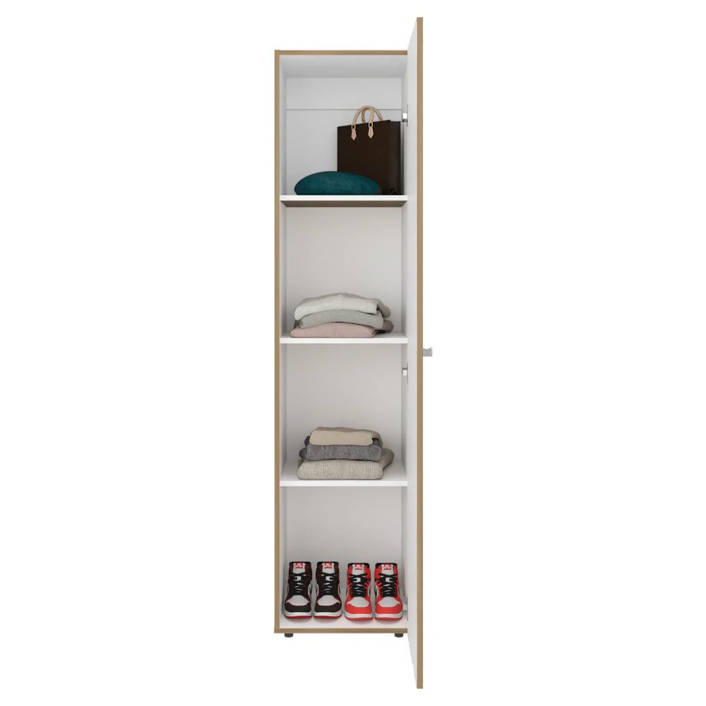 Closet Alma, Fresno Europeo Y Blanco, Con Espejo, una puerta abatible variedad de entrepaños ZF - Image 4