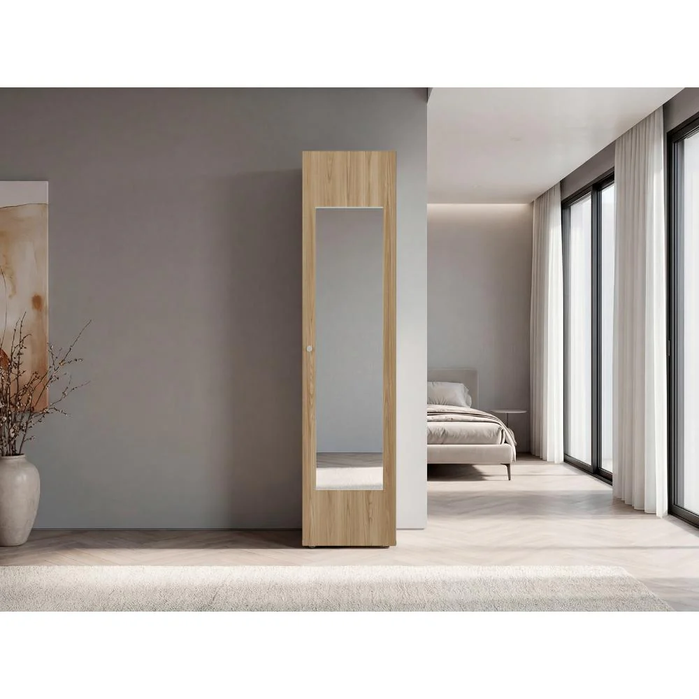 Closet Alma, Fresno Europeo Y Blanco, Con Espejo, una puerta abatible variedad de entrepaños ZF - Image 5