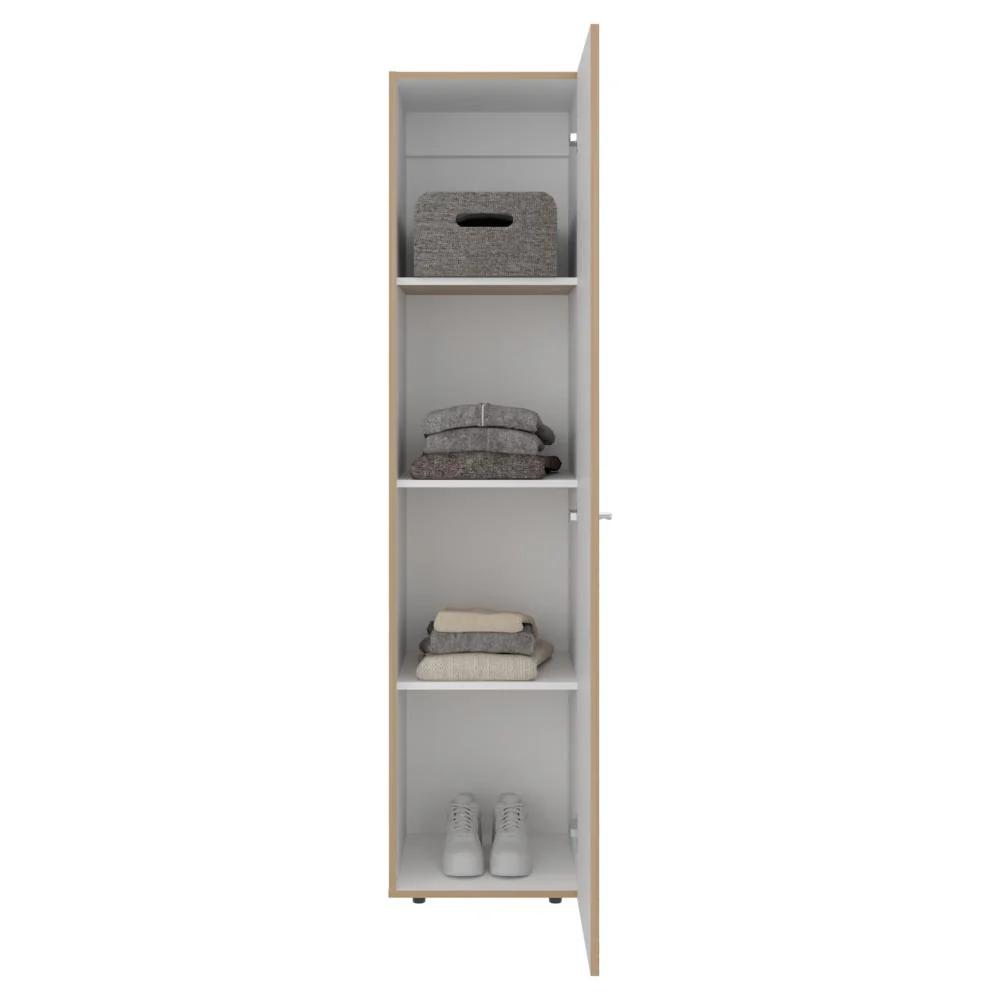Closet Alma, Fresno Europeo Y Blanco, Una puerta abatible y entrepaños para guardar ropa ZF - Image 4
