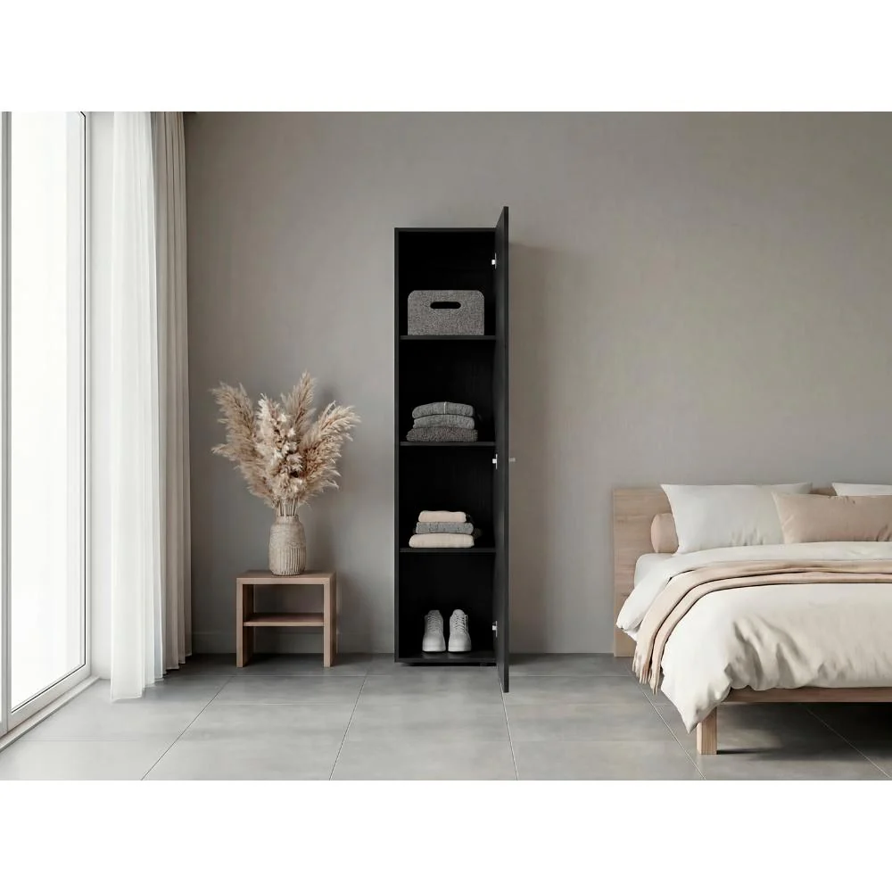 Closet Alma, Wengue, Una puerta abatible y entrepaños para guardar ropa ZF - Image 6