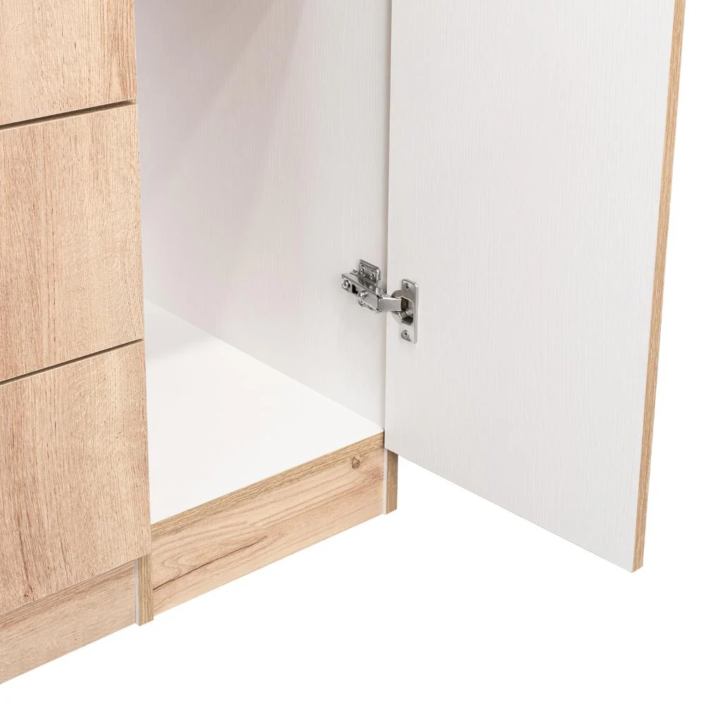 CLOSET AMÉRICA, CAFÉ CLARO Y BLANCO, CON DOS CAJONES Y VARIEDAD DE ENTREPAÑOS - Image 11