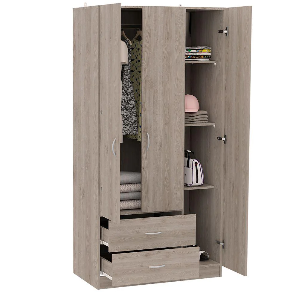 CLOSET AMÉRICA, HUMO, CON DOS CAJONES Y AMPLIOS ESPACIOS PARA GUARDAR ROPA    ZF