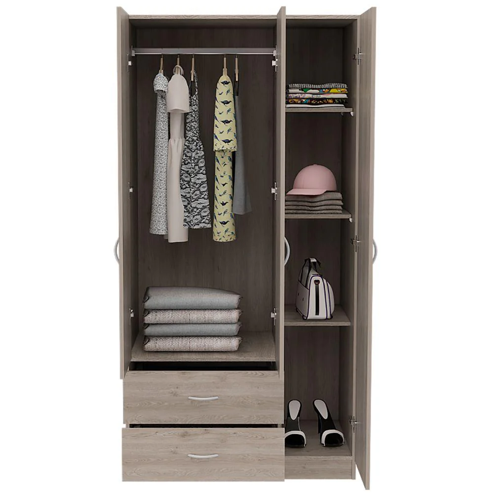 CLOSET AMÉRICA, HUMO, CON DOS CAJONES Y AMPLIOS ESPACIOS PARA GUARDAR ROPA    ZF - Image 2