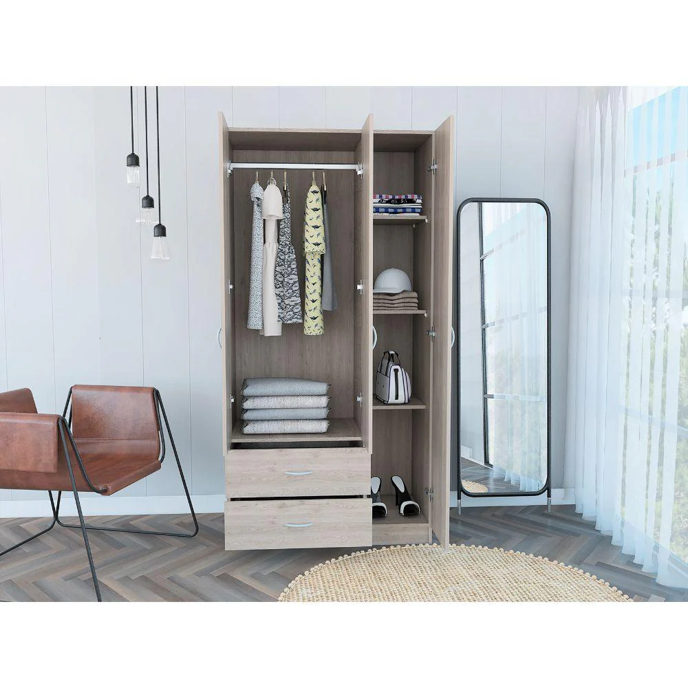 CLOSET AMÉRICA, HUMO, CON DOS CAJONES Y AMPLIOS ESPACIOS PARA GUARDAR ROPA    ZF - Image 4
