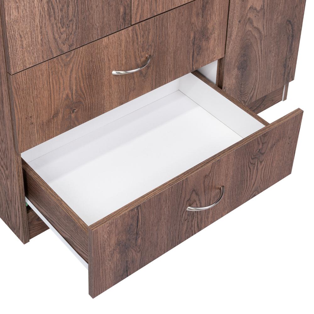 CLOSET AMÉRICA, NOGAL Y BLANCO, CON DOS CAJONES Y VARIEDAD DE ENTREPAÑOS - Image 10
