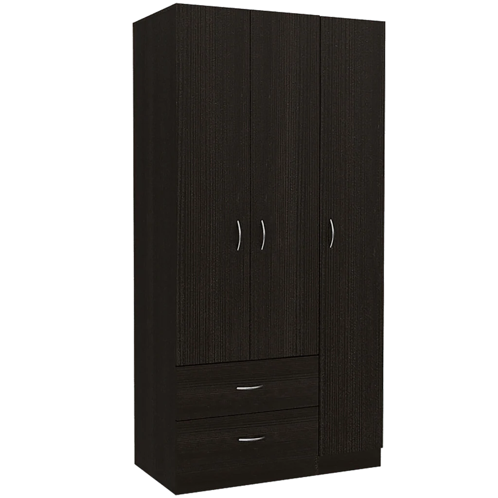 CLOSET AMÉRICA, WENGUE, CON DOS CAJONES Y VARIEDAD DE ENTREPAÑOS  ZF