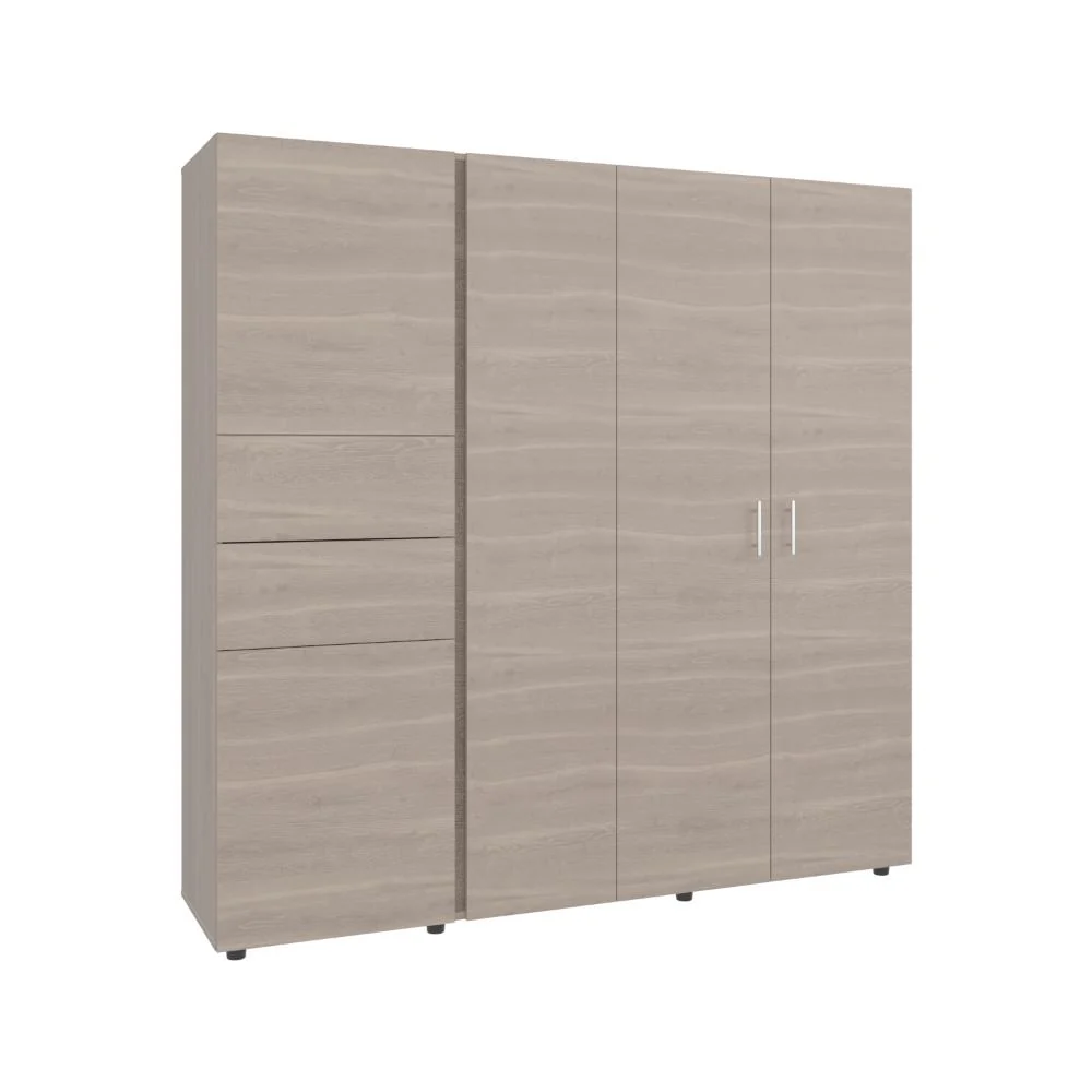 CLOSET ANTALYA 200X200, BARDOLINO Y BLANCO, CON 5 PUERTAS ABATIBLES