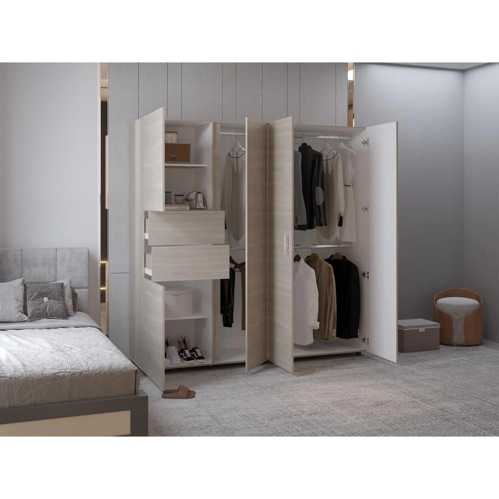 CLOSET ANTALYA 200X200, BARDOLINO Y BLANCO, CON 5 PUERTAS ABATIBLES - Image 6