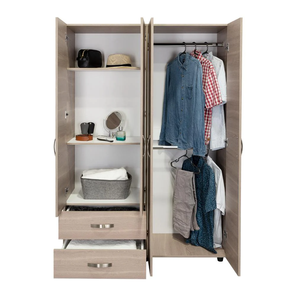 CLOSET ARKOLA, HUMO Y BLANCO DUQUEZA, CON DOS CAJONES ORGANIZADORES Y CUATRO PUERTAS ABATIBLES - Image 6