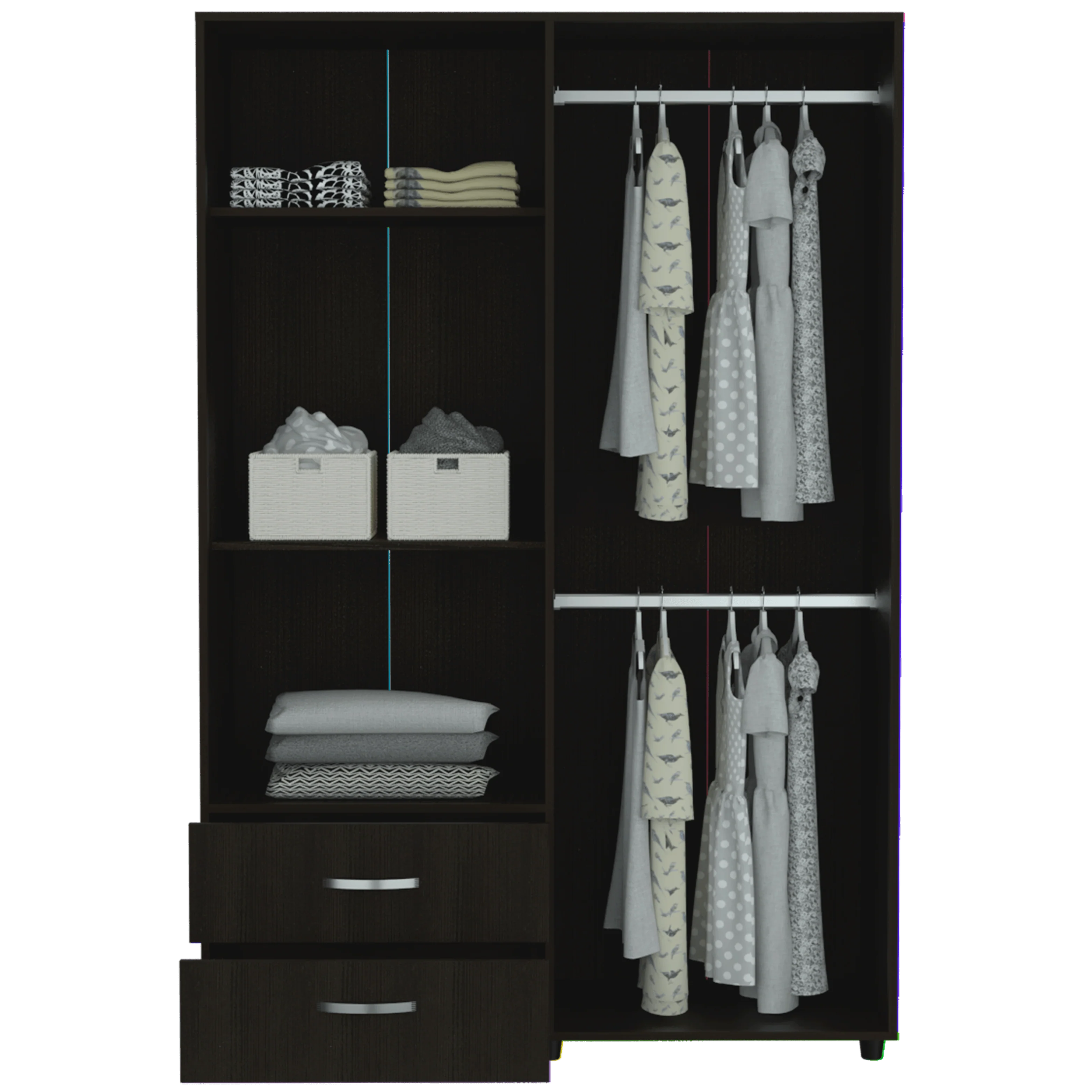 CLOSET ARKOLA, WENGUE, CON DOS CAJONES ORGANIZADORES Y CUATRO PUERTAS ABATIBLES - Image 3