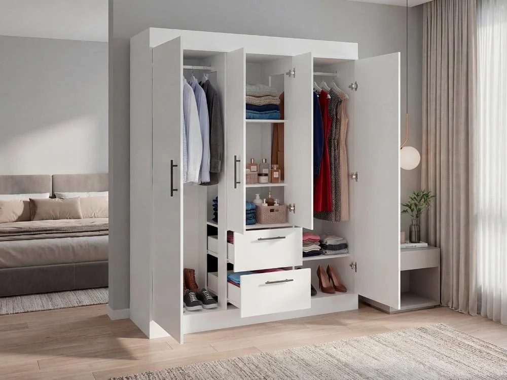 Closet Aura, Blanco Duqueza, Con Cuatro Puertas y Dos Cajones - Image 2