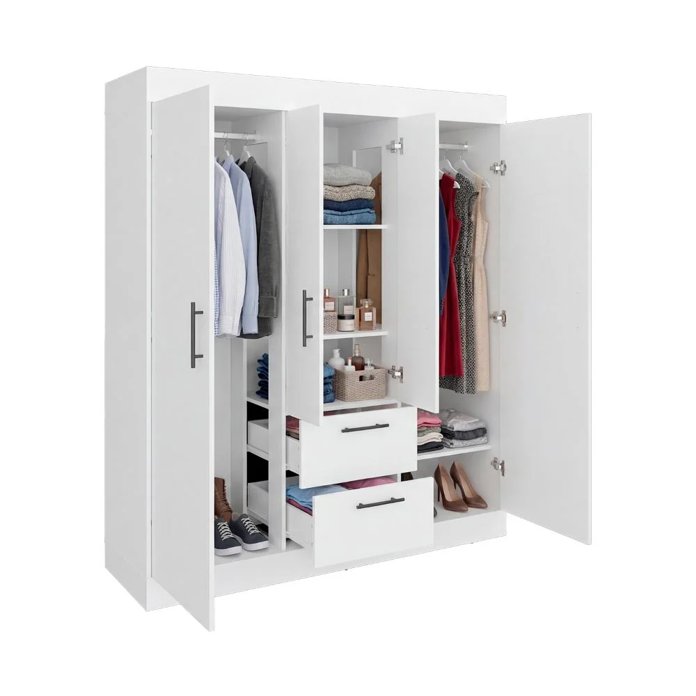 Closet Aura, Blanco Duqueza, Con Cuatro Puertas y Dos Cajones - Image 4