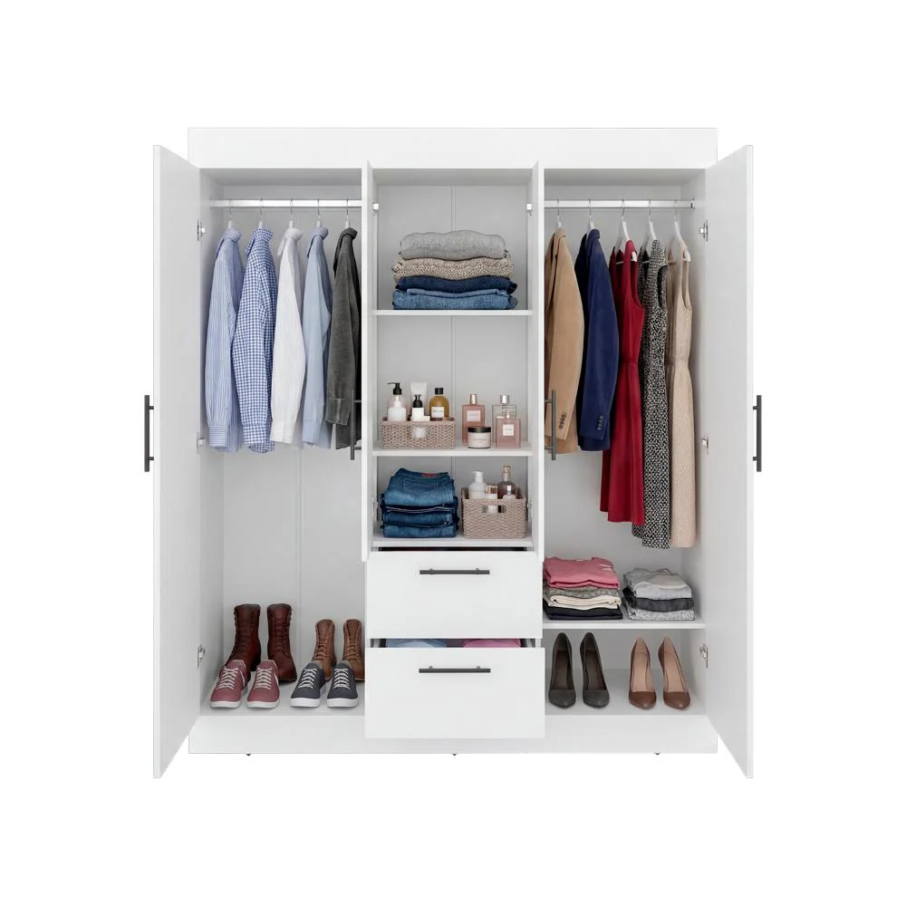 Closet Aura, Blanco Duqueza, Con Cuatro Puertas y Dos Cajones - Image 6