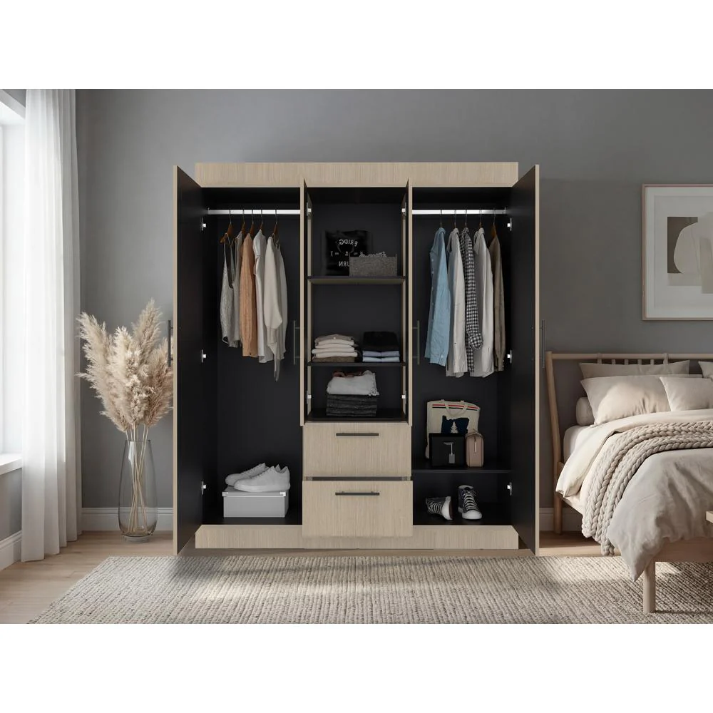 Closet Aura, Cartagena y Wengue, Con Cuatro Puertas y Dos Cajones - Image 6
