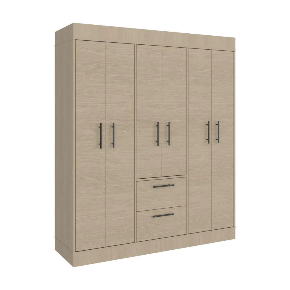 Closet Aura, Cartagena y Wengue, Con Seis Puertas y Dos Cajones