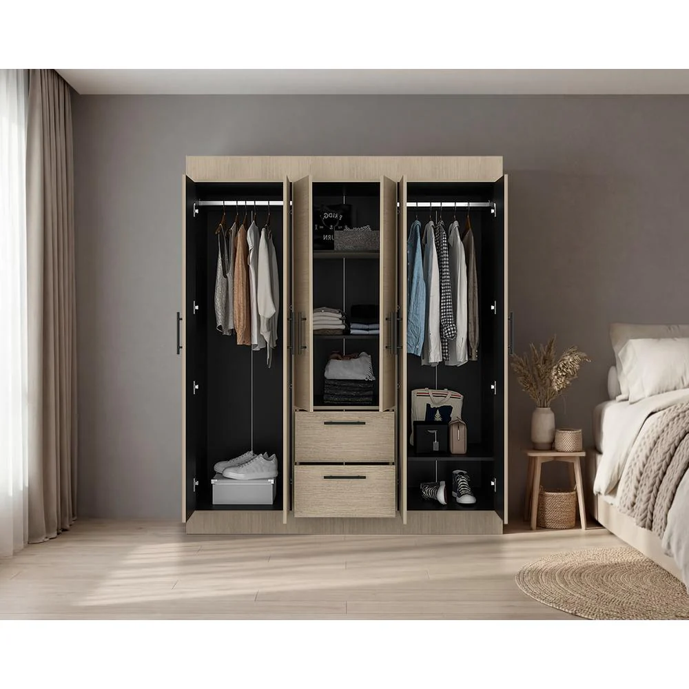Closet Aura, Cartagena y Wengue, Con Seis Puertas y Dos Cajones - Image 6