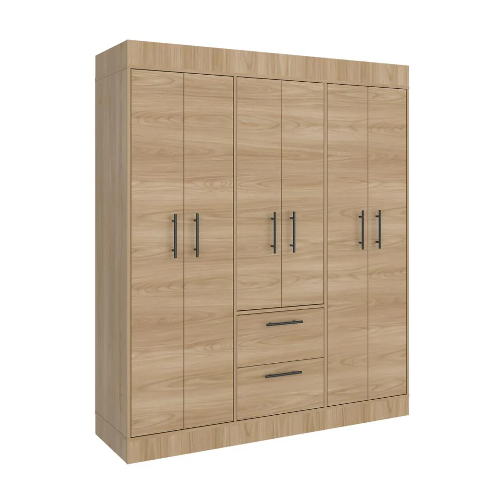 Closet Aura, Fresno Europeo y Wengue, con 6 puertas y dos cajones - Image 2