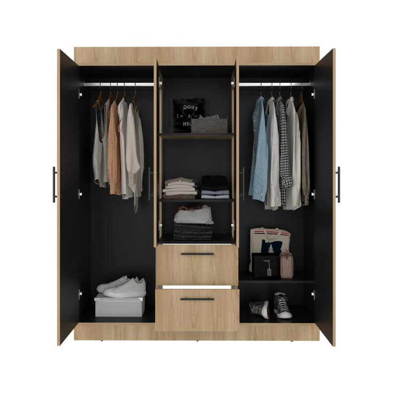 Closet Aura II, Fresno Europeo y Wengue, con 4 puertas y dos cajones - Image 7
