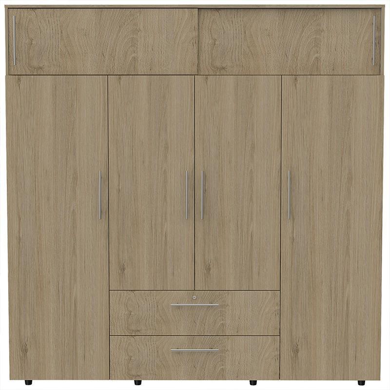 CLOSET BABEL, BEIGE Y BLANCO, CON CUATRO PUERTAS ABATIBLES Y CUATRO CAJONES MULTIUSOS - Image 6