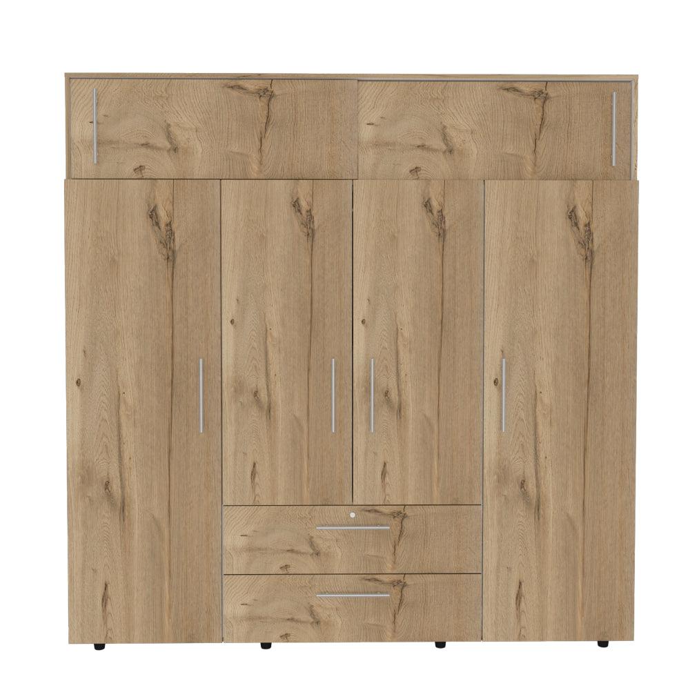 CLOSET BABEL, CAFÉ CLARO Y BLANCO, CON CUATRO PUERTAS ABATIBLES Y CUATRO CAJONES MULTIUSOS - Image 6
