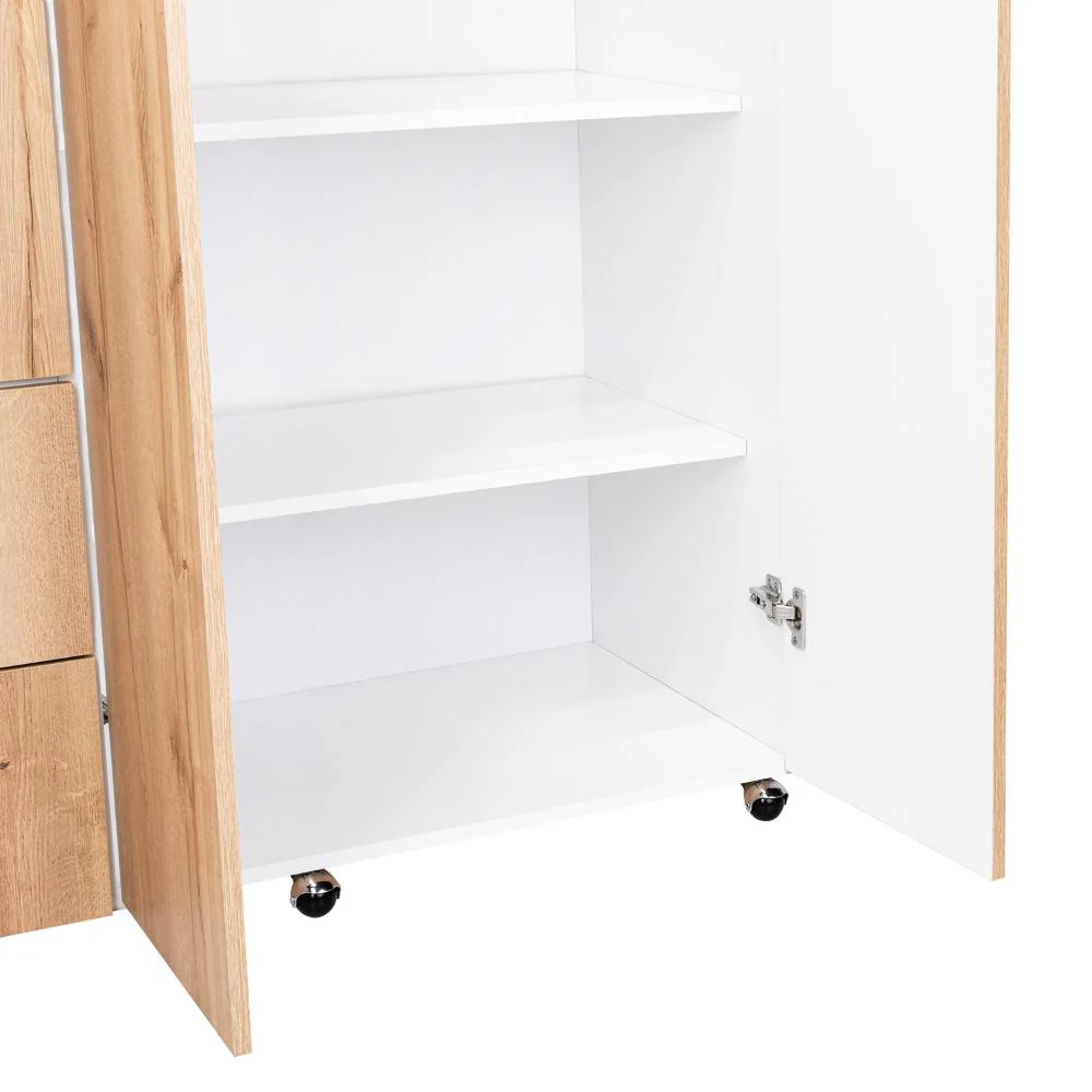 CLOSET BARILOCHE BOMBAY, CAFÉ CLARO Y BLANCO DUQUEZA CON VARIEDAD DE ENTREPAÑOS Y SEIS PUERTAS ABATIBLES - Image 11