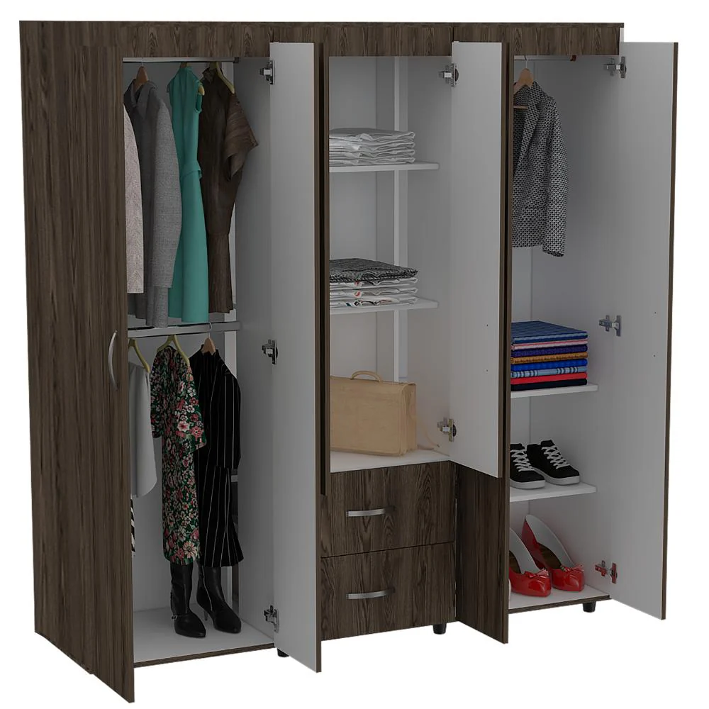 CLOSET BARILOCHE BOMBAY, MILAN Y BLANCO, VARIEDAD DE ENTREPAÑOS Y SEIS PUERTAS ABATIBLES - Image 2